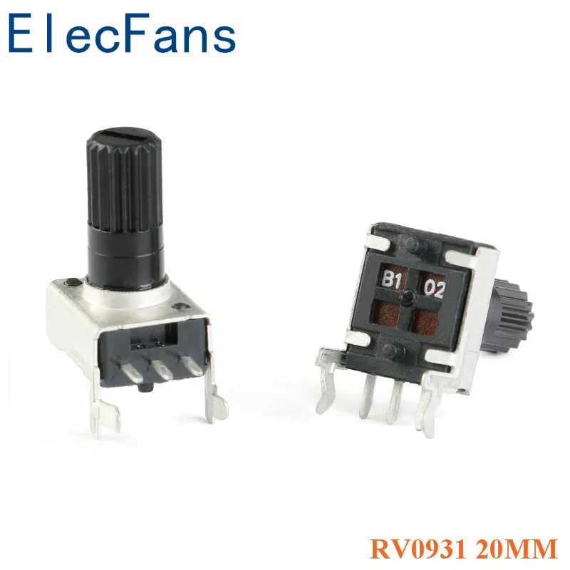 10pcs RV0931 Potentiometer Side-Adjustable Handle 20mm Shaft 1K/B102 5K/B502 10K/B103 50K/B503 100K/B504 WH09 0931 | Электронные