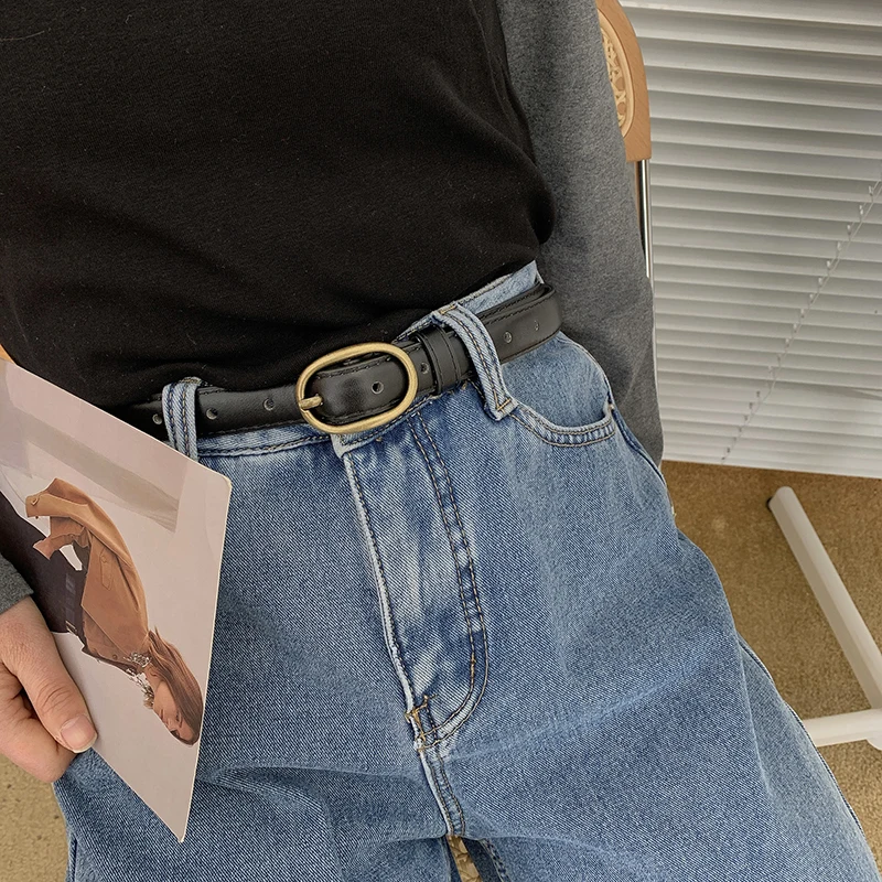 

Ремень женский в Корейском стиле, Модный повседневный простой Универсальный Пояс для учеников в Интернете, красный, стильный джинсовый поя...