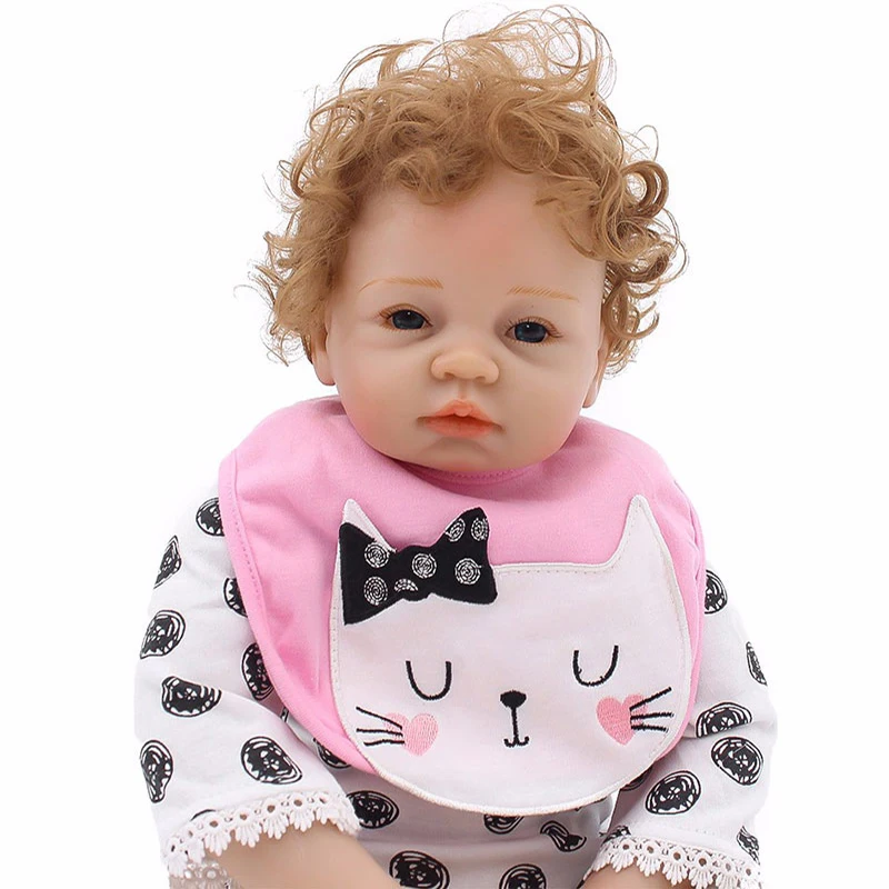 53 см Reborn Baby Dolls FDA Мягкий силикон кукла для новорожденных виниловые игрушки куклы для девочек вьющиеся волосы детские куклы дети мама Playmates