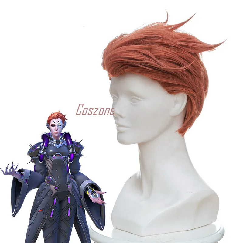 Парик для косплея OW Moira Короткие термостойкие синтетические волосы 33 см с