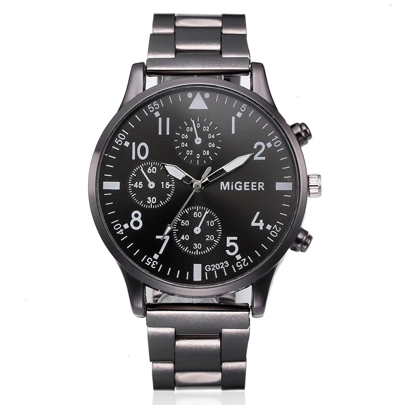 2020 Migeer часы мужские спортивные черные стальные Мужские кварцевые Оптовая цена