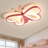 modern design acrylic led butterfly ceiling lights for childrens room bedroom nursery pink boys and girls baby cute chandelier