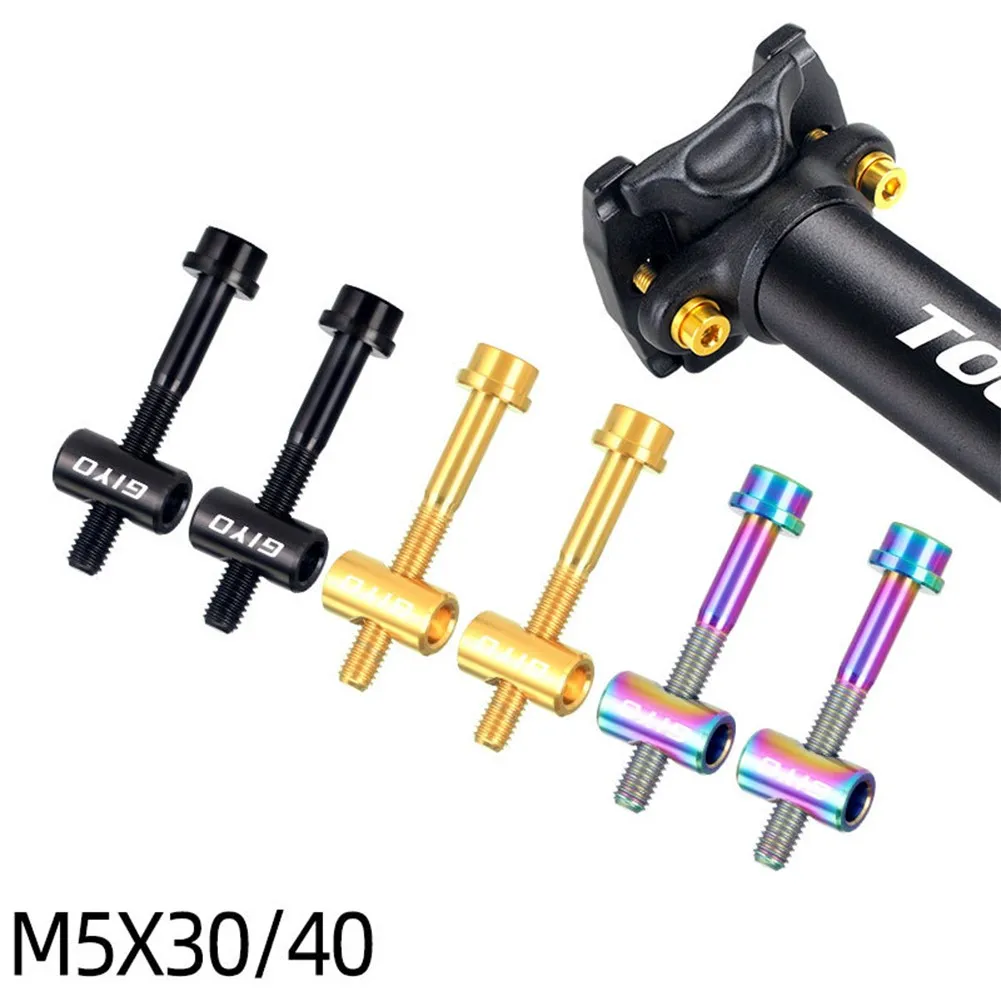 

Bicycle Seat Post Fixed Bolts TC4 M5*30/40MM MTB Seatpost Saddle Anti-rust Fixed Screws Bike Cycling Bolts Replace Accessory