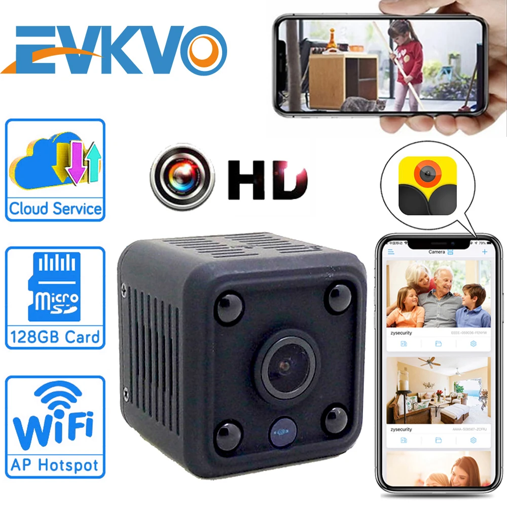 EVKVO HD 1080P экшн камера с Wi Fi IP Камера встроенный Батарея CCTV Беспроводной