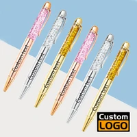 quicksand gold chalk crystal shape ballpoint pen wholesale business office gel pen custom logo student stationery holiday gift