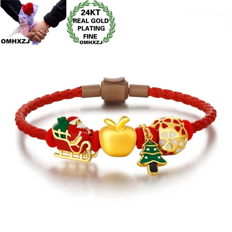 

OMHXZJ оптовая продажа CA458 Европейская мода для вечерние ринки, дня рождения, свадьбы, подарок, Рождественская яблока, 24 карата, золотые аксессу...