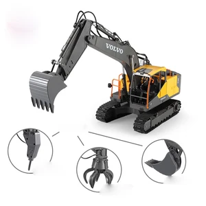 Imported RC Excavator 1:16 Timber Grab Drill 17CH Remote Control Crawler Truck Grab Loader Electric Vehicle T