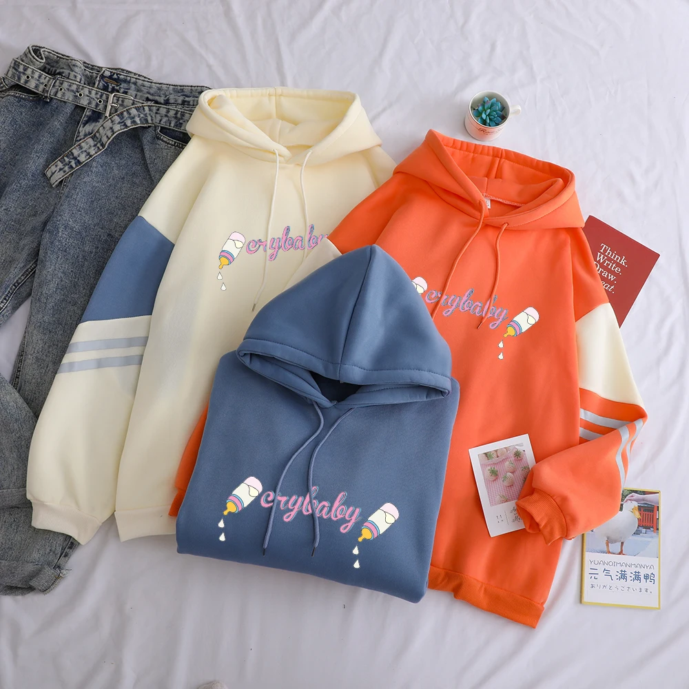 Y2k Kawaii толстовки Harajuku флисовые очаровательные цвета креативные забавные женские