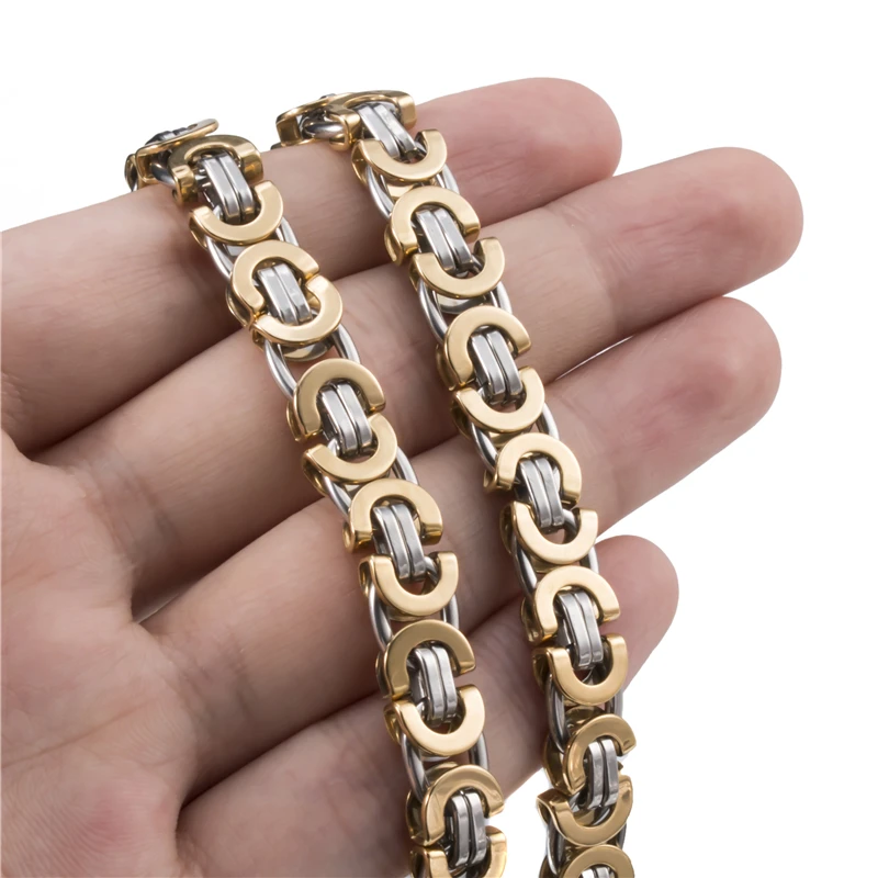 Elfasio 9 мм византийский цепочка на шею для мужчин женщин золотого серебряного