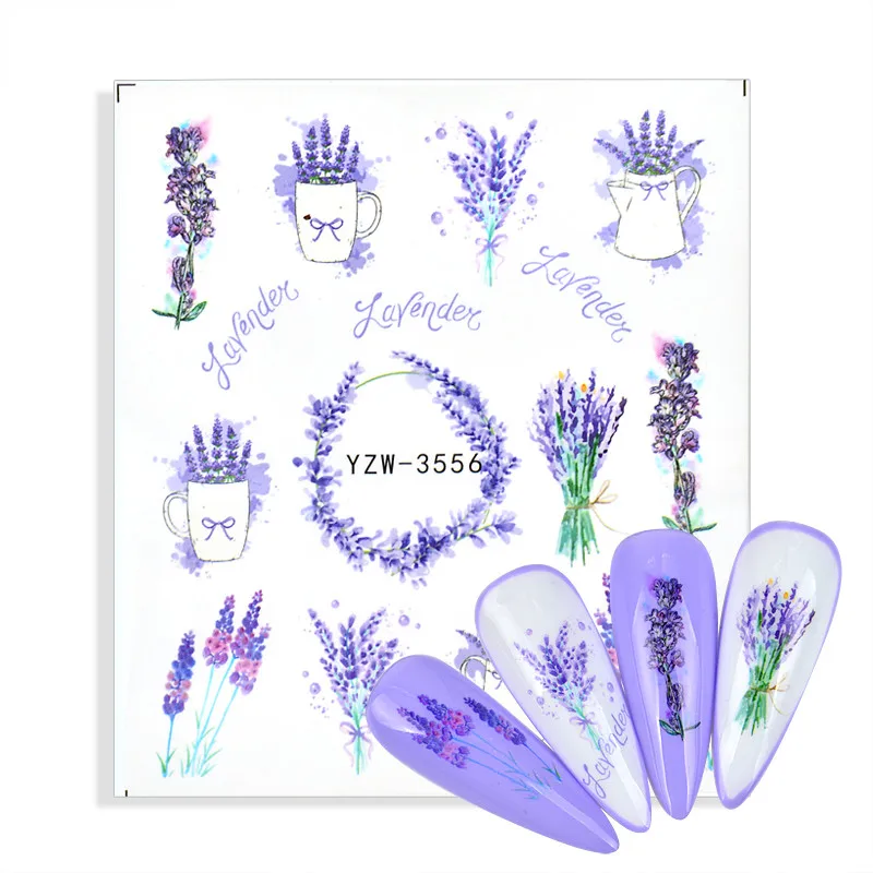 

1 Sheet Pink Flower Water Sliders on Nail Cherry Blossom Spring Sticker Nail Art DIY Decal Manicure Decorations