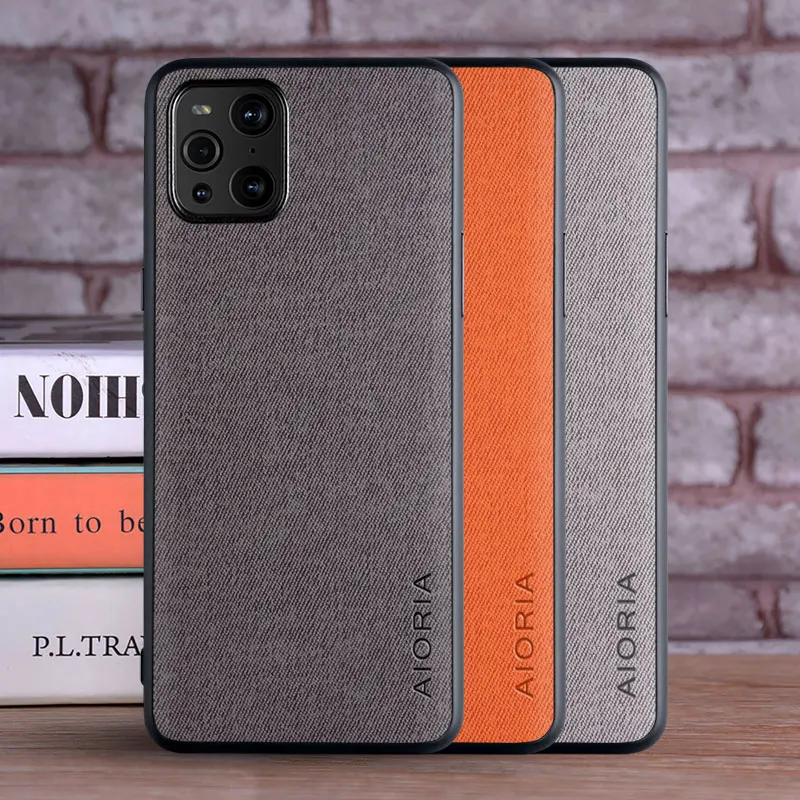 Чехол для Oppo Find X3 Pro роскошный текстильный кожаный чехол мягкий ТПУ твердый