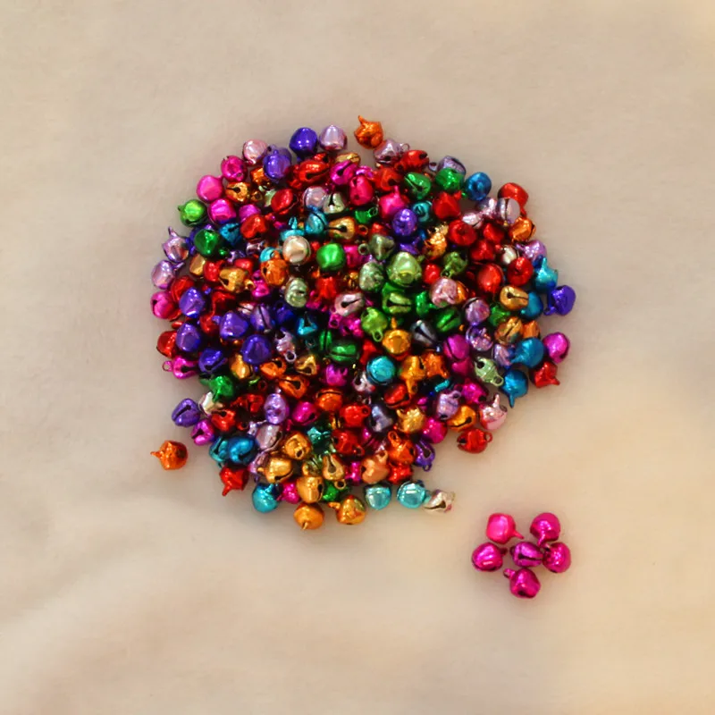 

8MM 100 Pcs/lot Mix Colors Loose Beads Small Jingle Bells Christmas Decoration Gift Wholesale