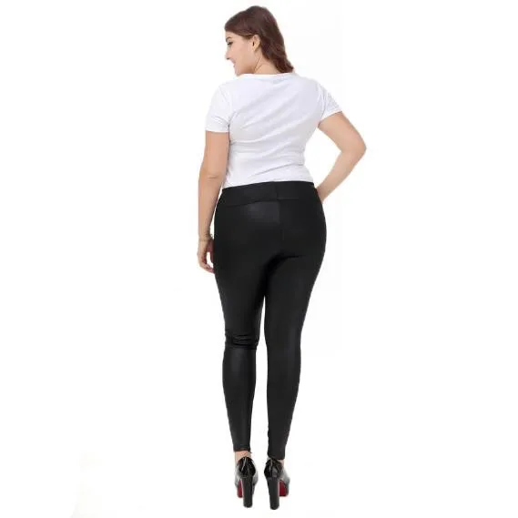 Модные женские брюки 2020 зимние из искусственной кожи размера плюс 3XL 4XL 5XL