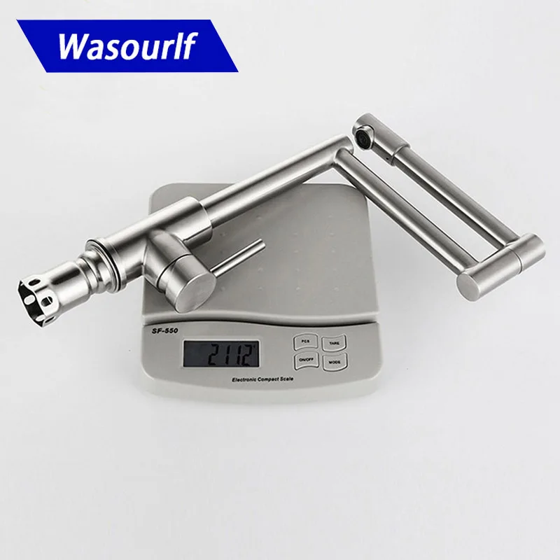 Регулируемый кухонный кран WASOURLF из нержавеющей стали 304 Матовый для раковины с