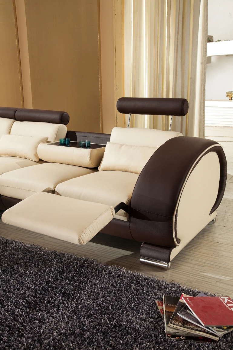 Дизайнерский современный первоклассный кожаный диван с откидывающейся спинкой