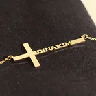 Мужские и женские ожерелья из нержавеющей стали с именным крестом, подарок