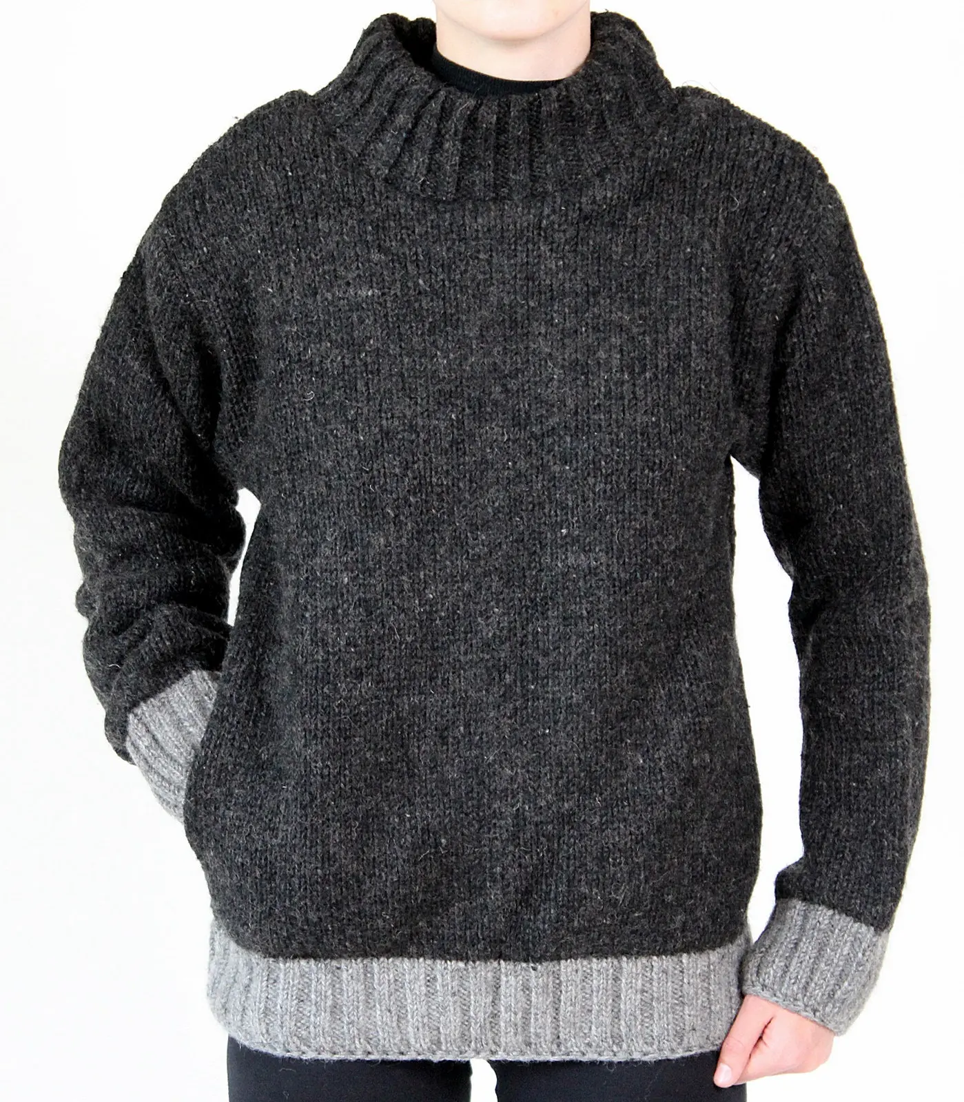 Осенне-зимние мужские свитера с высоким воротником повседневные толстые