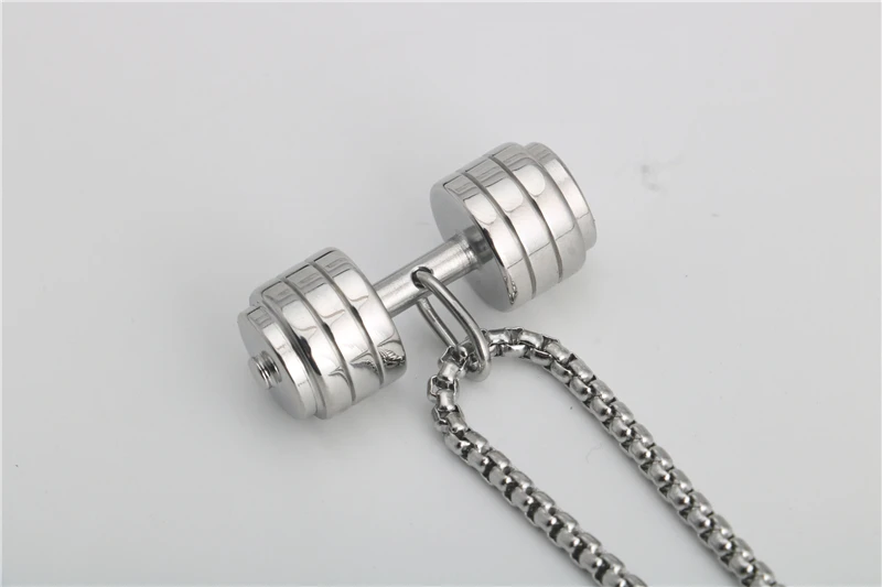 

Stainless Steel necklaces for men necklaces for women valentines day gift punk Hip hop Round dumbbell pendant necklace