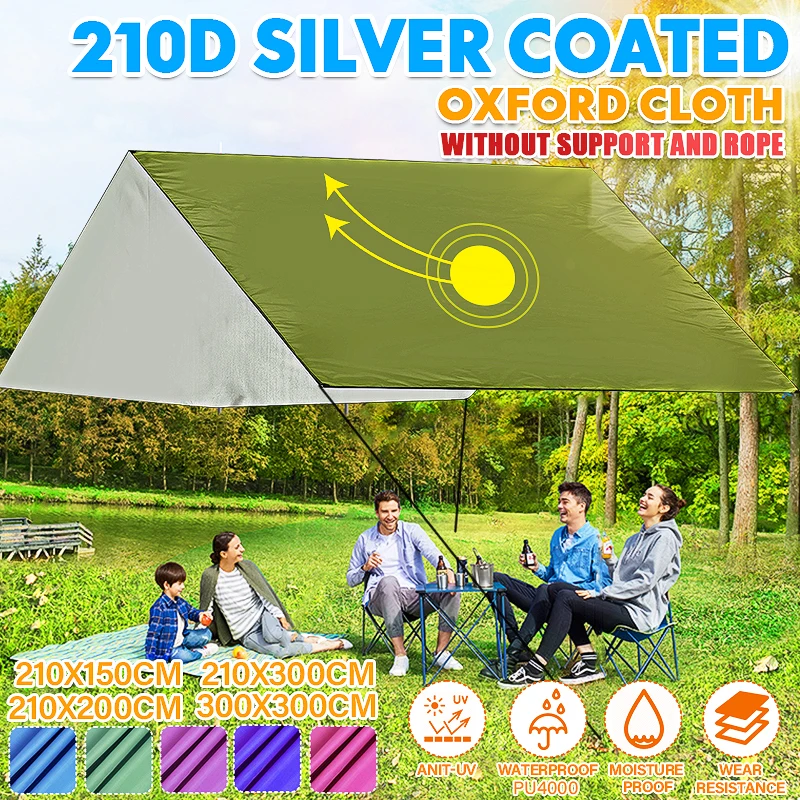 

Beach Sun Shelter Tarp Waterproof Tent Shade Ultralight UV Garden Awning Canopy Sunshade Outdoor Camping Hammock Rain Fly