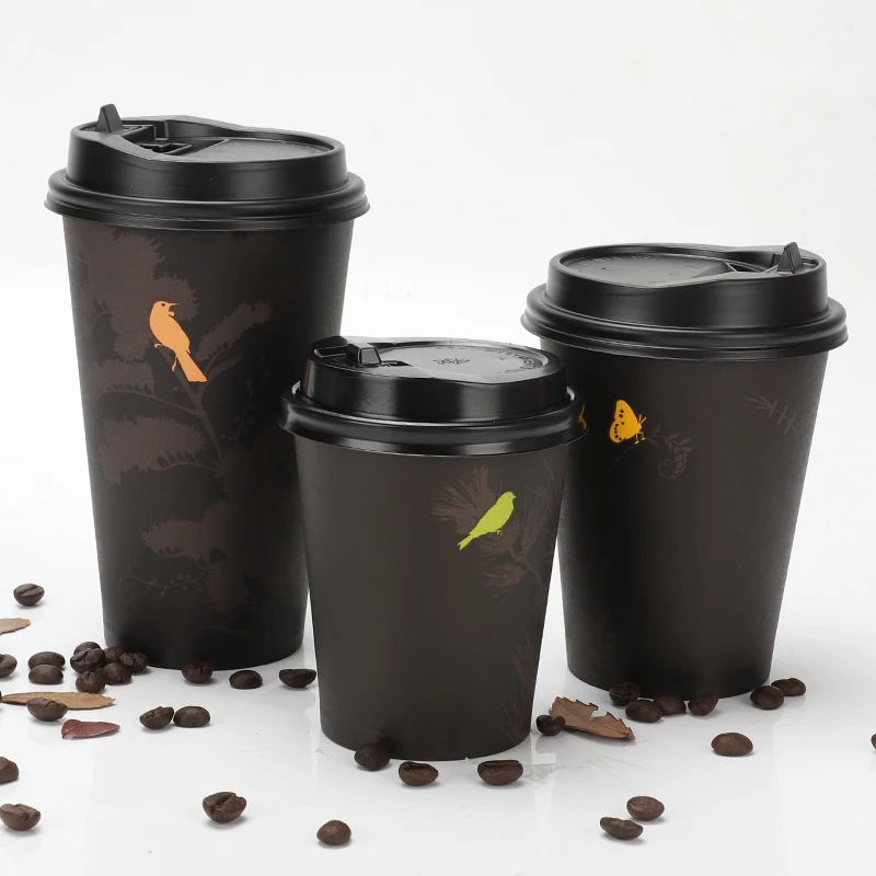 50 шт. одноразовые чашки для чая и кофе с крышкой|Одноразовые чашки| |