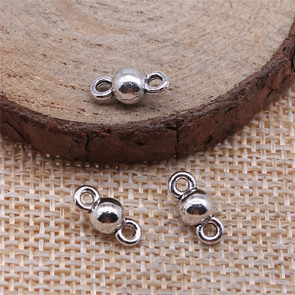 

Charms for Jewelry Making Findings Handmade DIY Craft 60pcs Antique Silver Color 5x11mm Ball Connector Charms Pendant