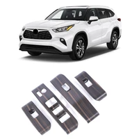 new product 4pcs abs mahogany glass upgrade control panel decorative cover accessories for toyota highlander xu70 2021 2022