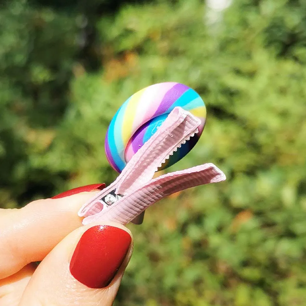 3 шт./компл. Радуга Леденец на палочке милая детская заколка для волос Заколки