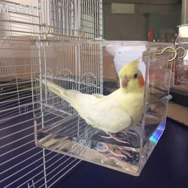 

Deluxe Bird Bath Cage Adjustable Hanging Upgraded Large with Clear View Supplies