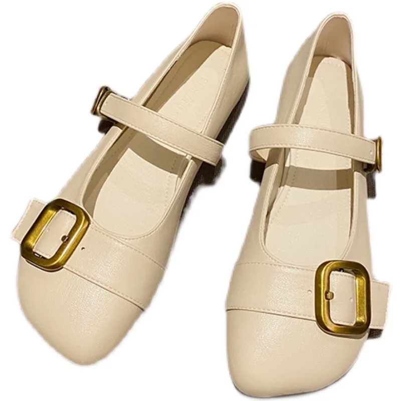 

Retro Woman Shoes Low Heels Modis Square Toe Female Footwear Mixed Colors Autumn Black Flats Casual Sneaker Clogs Platform 2021