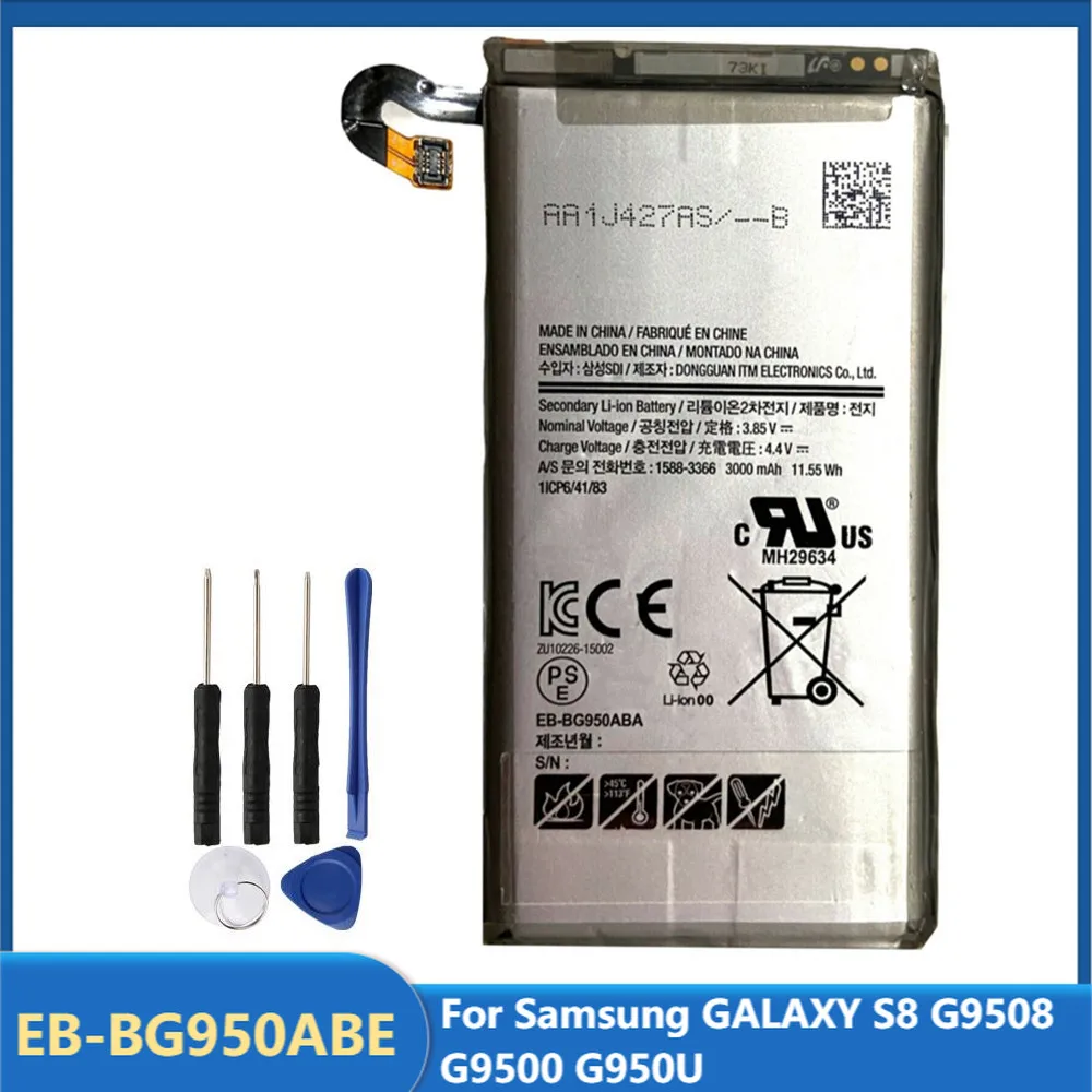 

Original Replacement Phone Battery EB-BG950ABE For Samsung GALAXY S8 SM-G9508 G9508 G9500 G950U Rechargable Batteries 3000mAh