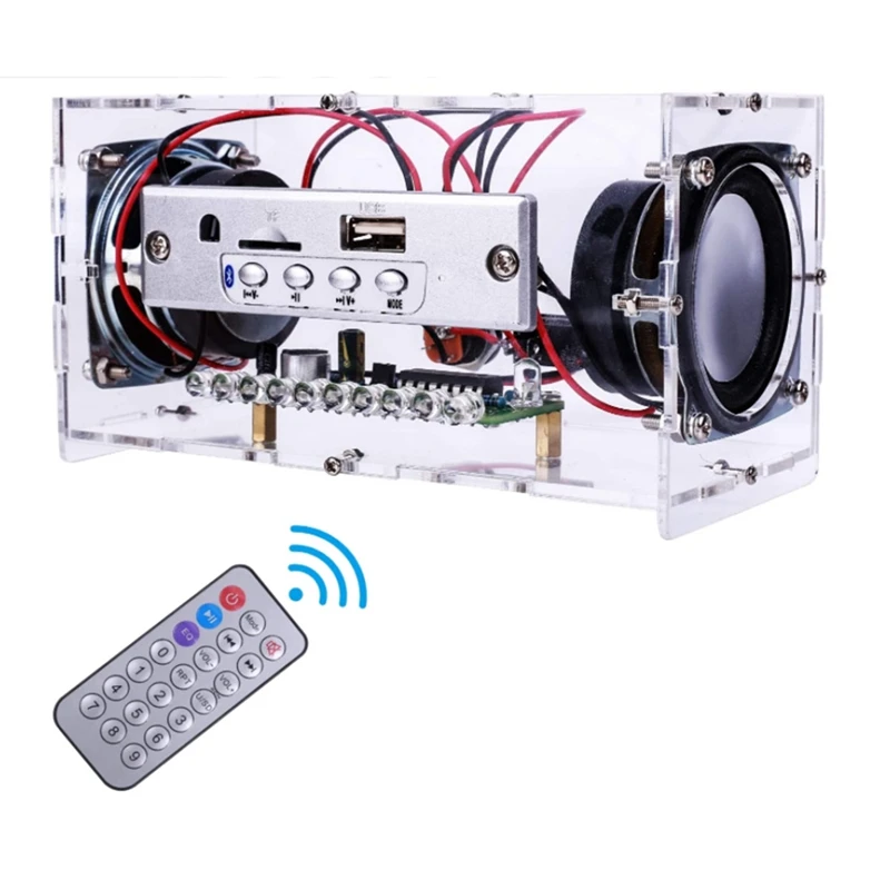 

DIY Bluetooth Speaker Kit with LED Flashing Light Soldering Project USB Mini Home Stereo Sound Amplifier DIY Kits