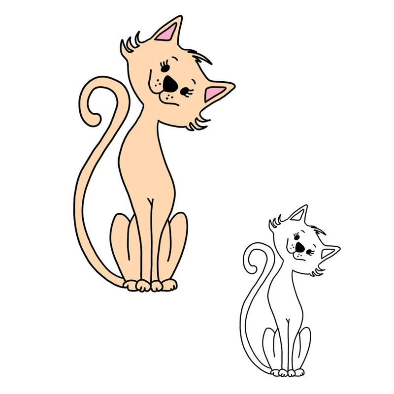 DiyArts Cute Shaking Head Cat Metal Cutting Dies Scrapbooking Card Making Embossing Stencil Die Cut Template New 2019 | Дом и сад