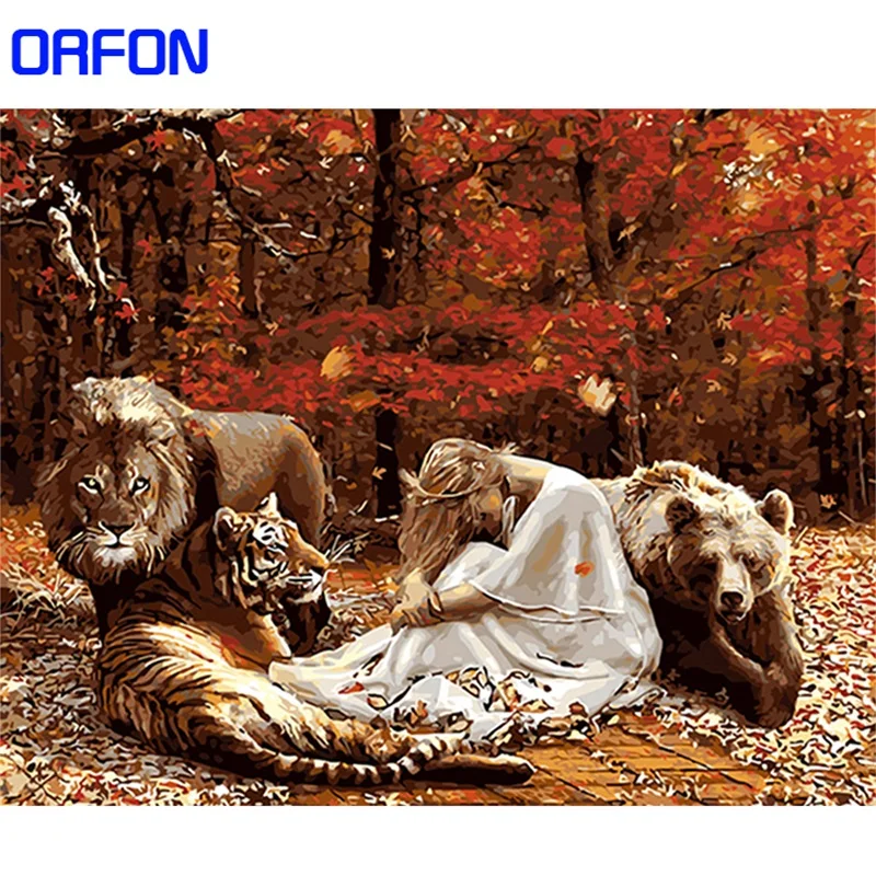 

ORFON картина по номерам рисунок животные пейзаж 40x50 см цвет рамки по номерам на холсте фотографии по номерам DIY уникальный подарок
