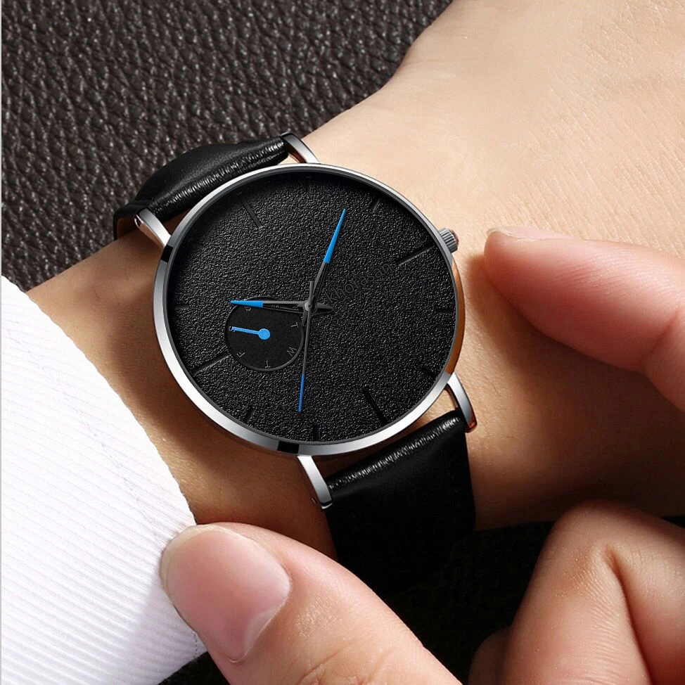Luxury Men's Watches Fashion Watches Alloy mesh Leather Strap Quartz Business Watch Calendar Male Clock Casual Watch Reloj