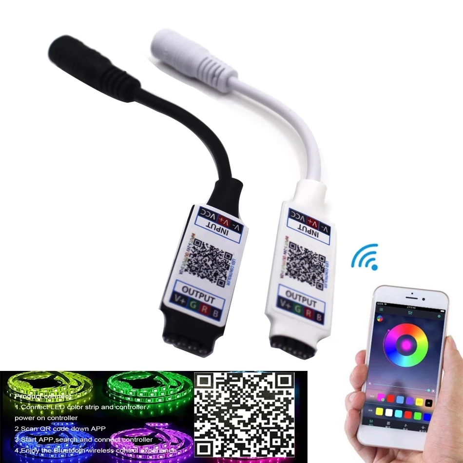 Светодиодный мини контроллер RGB с Bluetooth 5 в пост. Тока 12 В 24 музыкальный