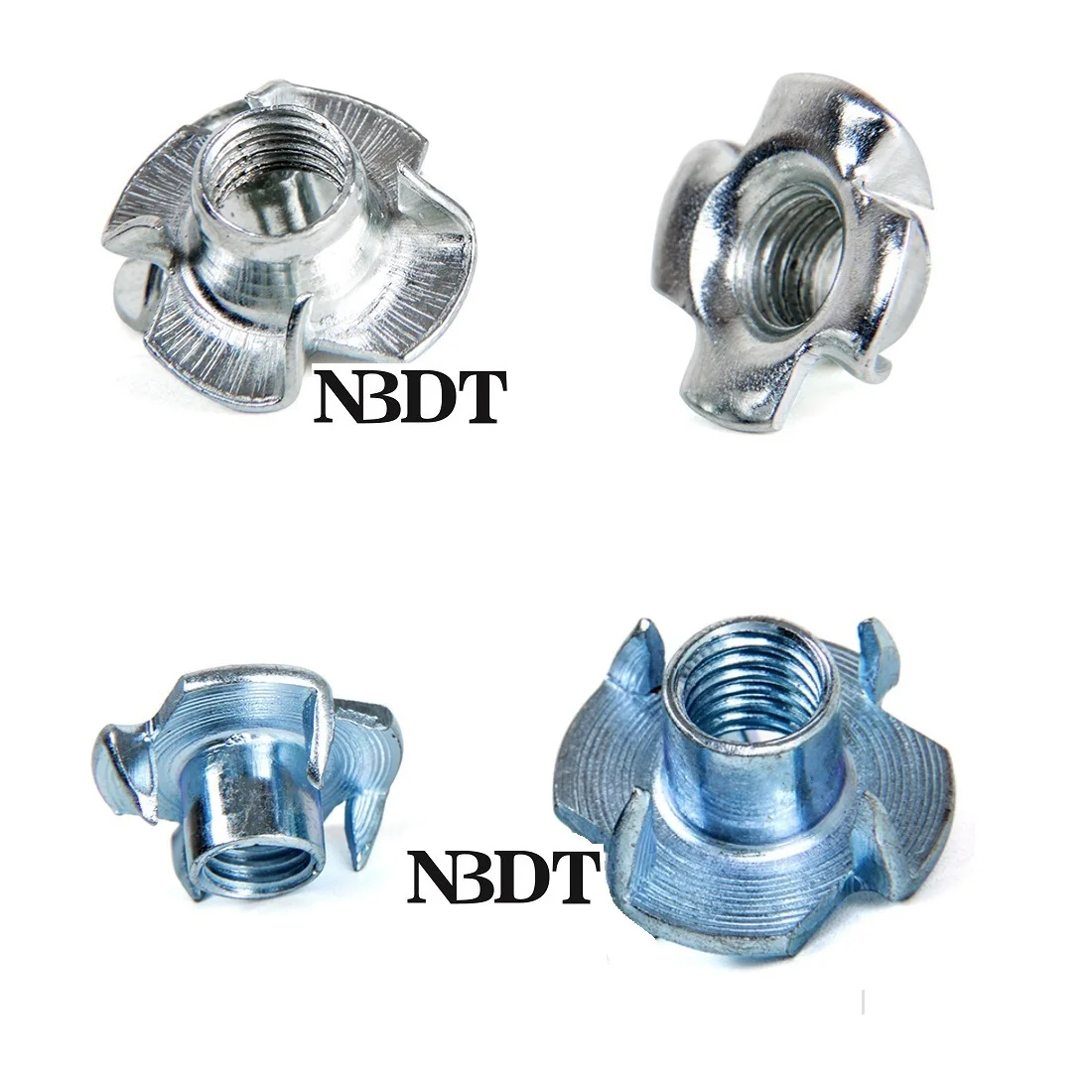 

100Pcs M3 M4 M5 M6 M8 M10 M12 Regular Cold Heading 4 Prongs Tee T Nut Embedded Furniture Climbing Holds Leveling Feet