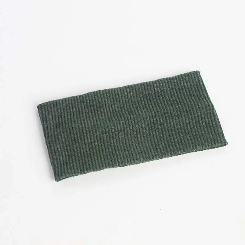 style 2 green Зимняя женская повязка на голову тюрбан однотонная вязаная ребристая Теплая повязка на голову с ушками широкие эластичные резинки для волос повязка на голову для девушек и девушек головной убор - Цвет: style 2 green