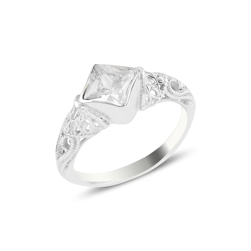 

Серебряное обручальное кольцо Silverlina с белым цирконом