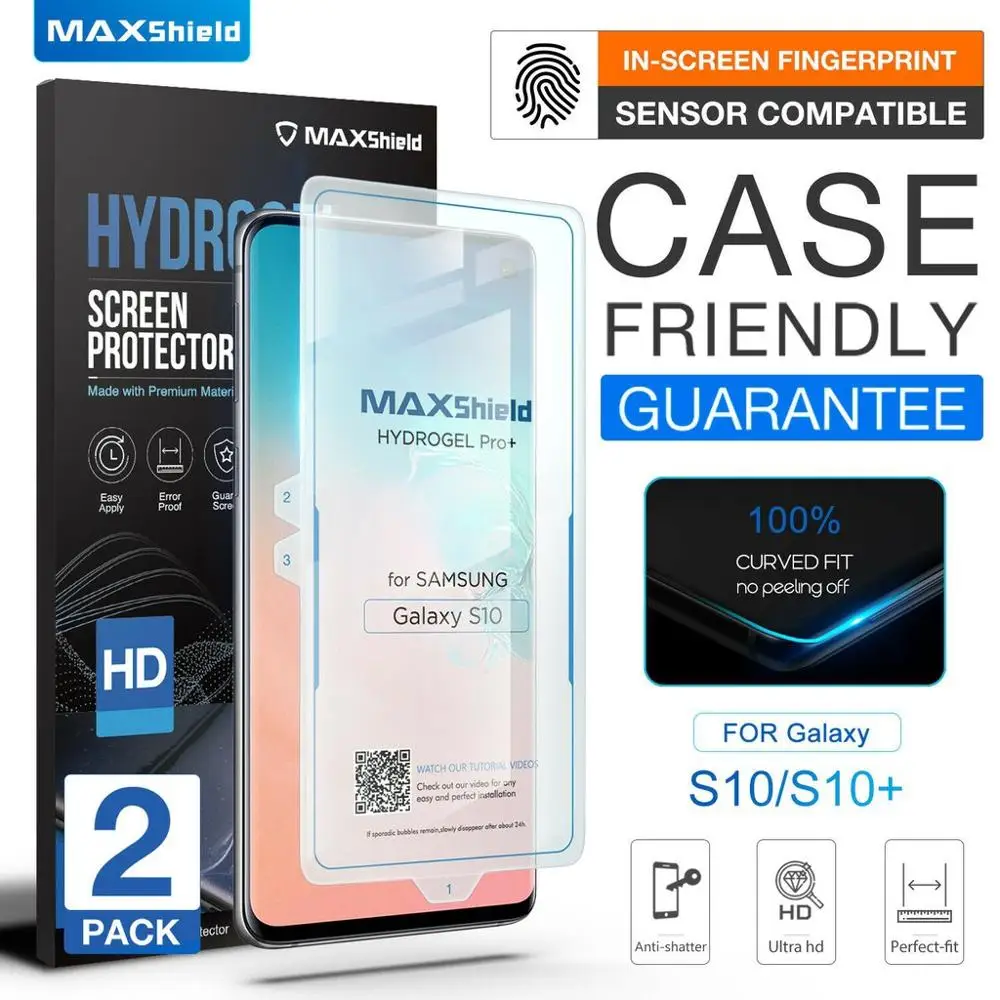 MAXSHIELD 2 шт GALAXY S10 + S9 Plus 5G Передняя пленка Note 10 Гидрогелевая Защитная для экрана из