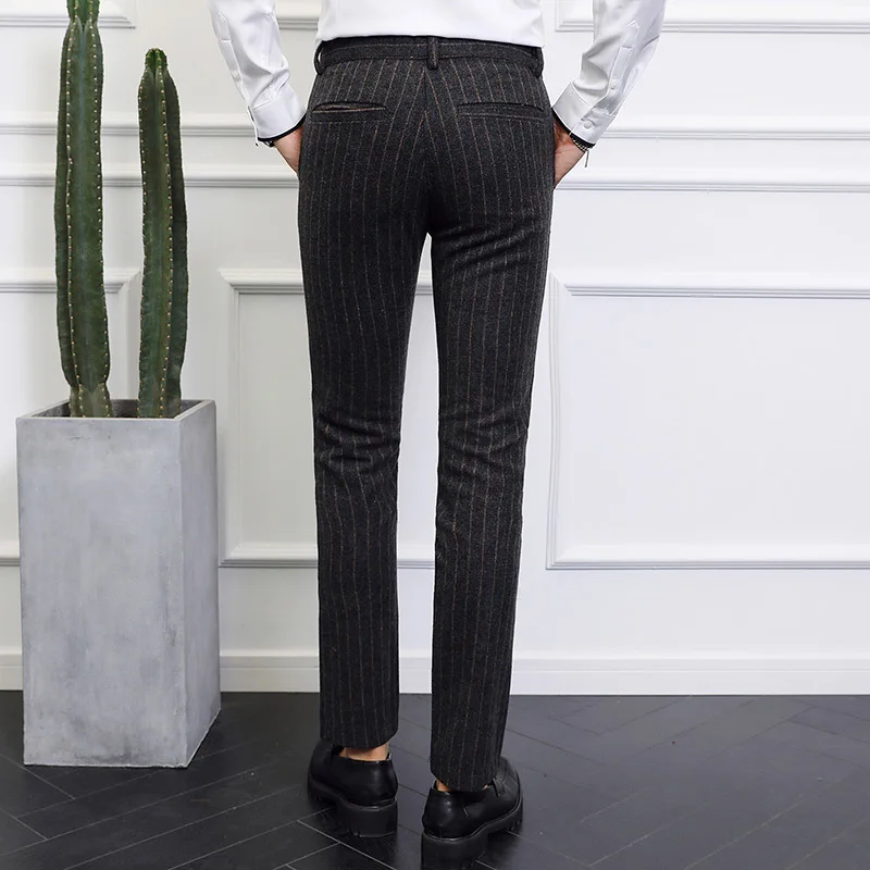 

2021 spring dress new men's slim trousers white collar business trousers hairstylist university love fashion pants