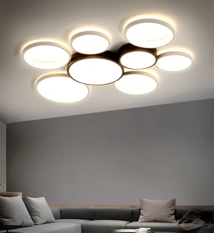 Современная простая светодиодная кольцесветодиодный потолочная лампа с дистанционным управлением, освещение для спальни, кухни, освещение с затемнением для гостиной, коридора, отеля, лампа для гардероба