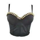 Women New Fashion Chain Thin Retro Sleeveless Outer Wear Tops Lady Sexy Chain Black White Bustier Crop Tops L778