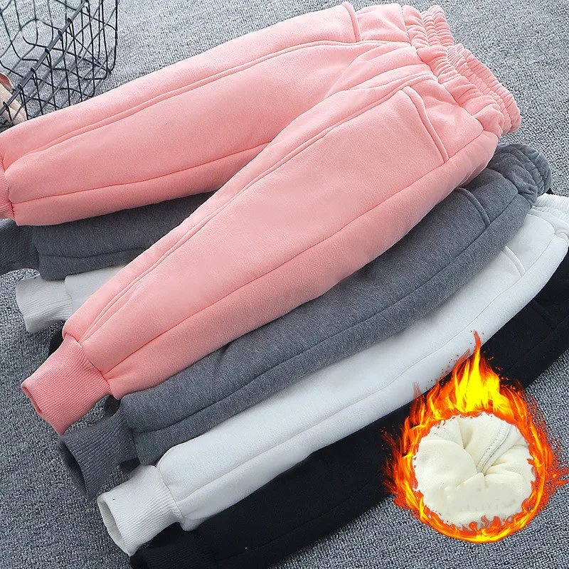 

Winter Baby Girls Plus Velvet Pants Kids Clothes Children Warm Thick Casual Pants Children Trousers Sports Pants 3 4 6 8 10 12 Y
