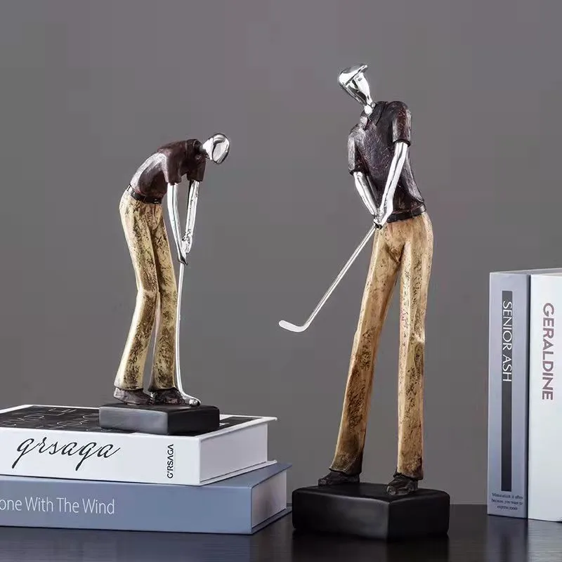 Полимерная художественная статуя Декор спортивный герой игры в гольф