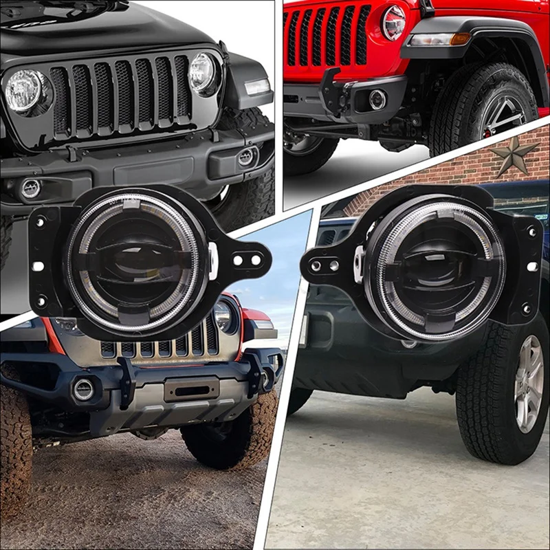 

4 Inch LED Fog Lamp with Mounting Bracket 30W High Brightness Modified White Light for Jeep Wrangler JL -2020