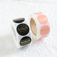 500pcs package handmade sticker 1 inch gold foil label gift seal stationary party decoration supply