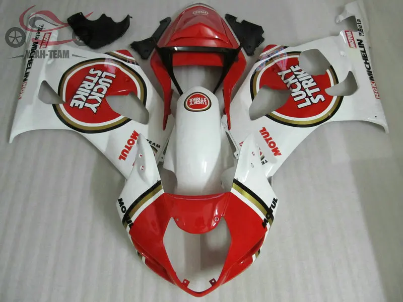 Полный комплект aftermarket Обтекатели для Suzuki K3 2003 2004 GSXR1000 красный Lucky Strike инъекции