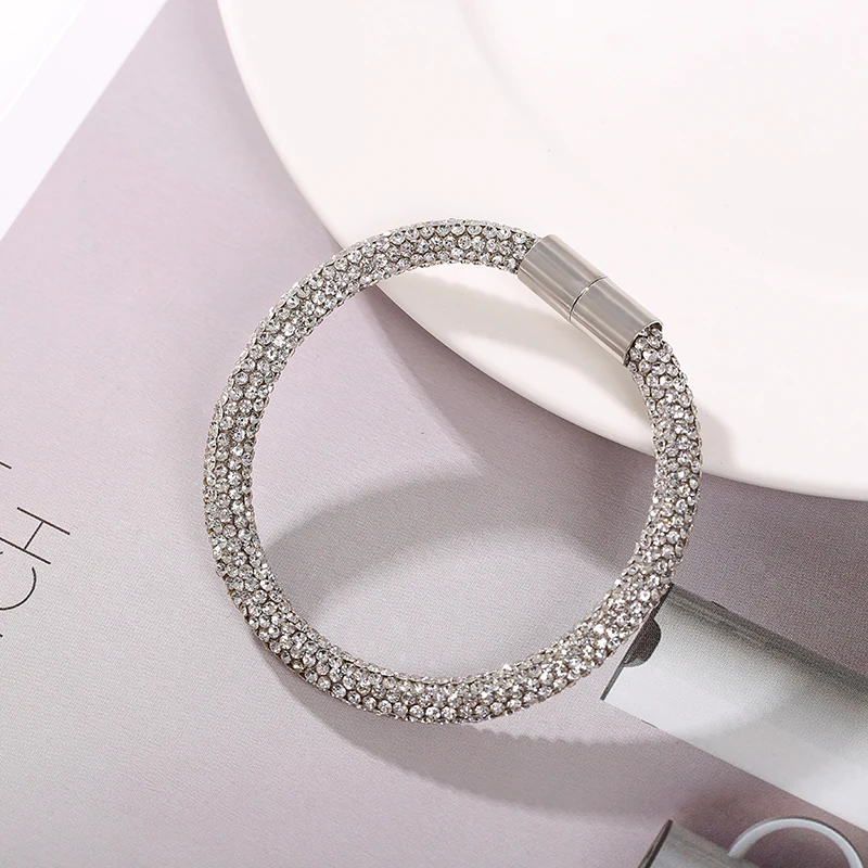 Женские браслеты MAIKALE с австрийским хрусталем и магнитной пряжкой модные