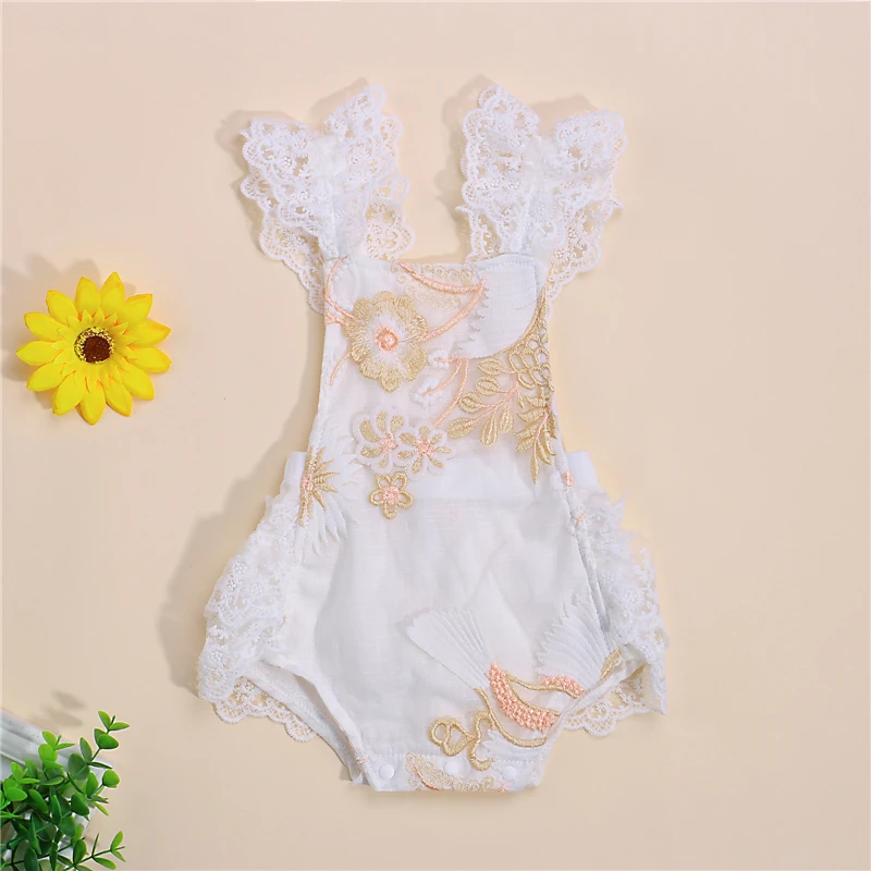 2021 Дышащий комбинезон для маленьких девочек с открытой спиной Летний малышей