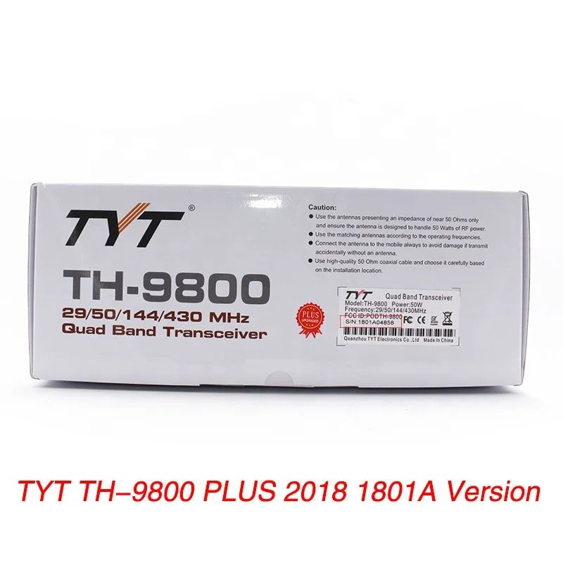 

TYT TH-9800 Plus Quad Band Car Radio Station+Antenna/Cable 50W VHF UHF Mobile Walkie Talkie With Antenna Cable Mic